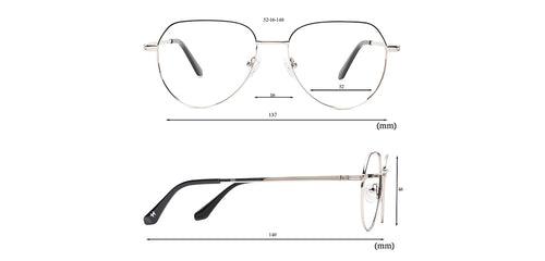 Specsmakers Happster Unisex Eyeglasses Full Frame Pilot Large 52 Metal SM SE3417