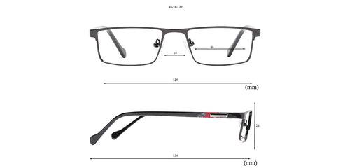 Specsmakers Dura Unisex Eyeglasses Full Frame Rectangle Small 48 Metal SM XJD2207