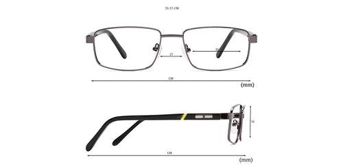 Specsmakers Dura Unisex Eyeglasses Full_Frame Rectangle Medium 51 Metal SM XJC2140