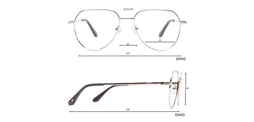 Specsmakers Happster Unisex Eyeglasses Full Frame Pilot Large 52 Metal SM SE3417