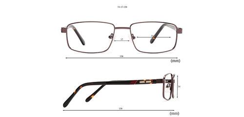 Specsmakers Dura Unisex Eyeglasses Full_Frame Rectangle Medium 51 Metal SM XJC2140