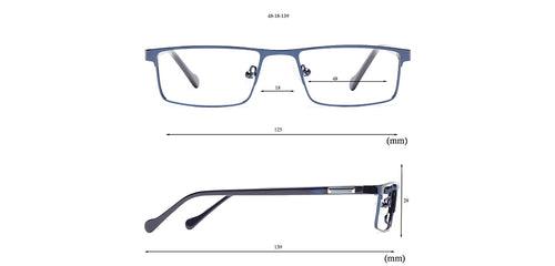 Specsmakers Dura Unisex Eyeglasses Full Frame Rectangle Small 48 Metal SM XJD2207
