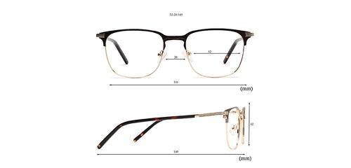Specsmakers Happster Unisex Eyeglasses Full_Frame Square Large 52 Metal SM XJC2021