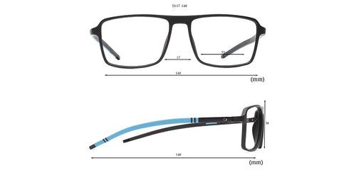 Specsmakers Blue Zero Unisex Computer Glasses Full Frame Rectangle Large 53 TR90 SM AMMF54