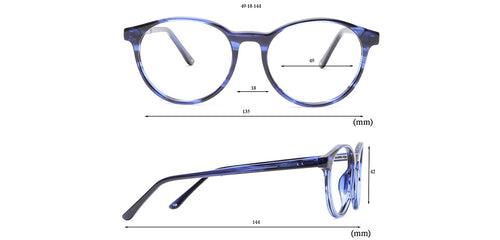 Specsmakers Blue Zero Unisex Computer Glasses Full_frame Round Medium 49 Acetate SM EC181