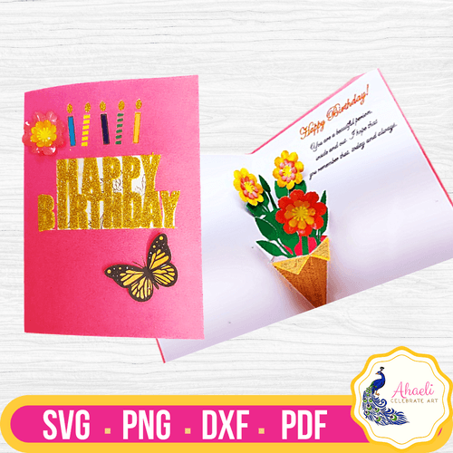 Floral Surprise Pop-up Card Templates