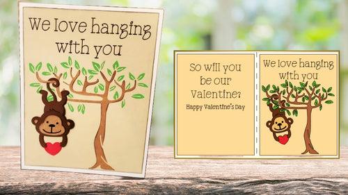 Valentine's Monkey Love Card