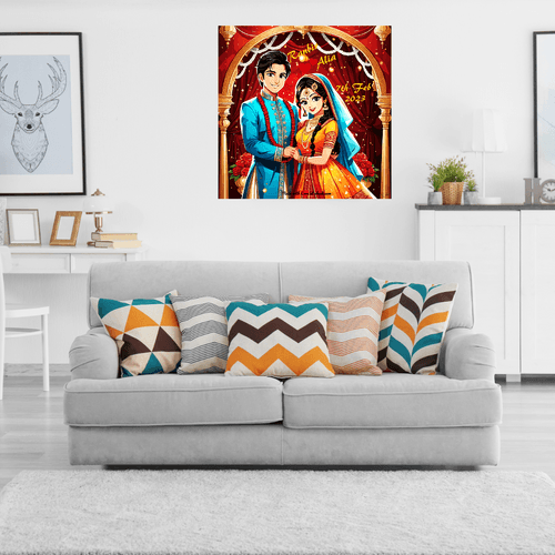 Personalized Indian Wedding Art - Golden Moments