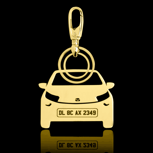 Personalised Gold Plated Car Keychain