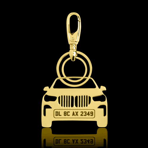 Personalised Gold Plated Car Keychain