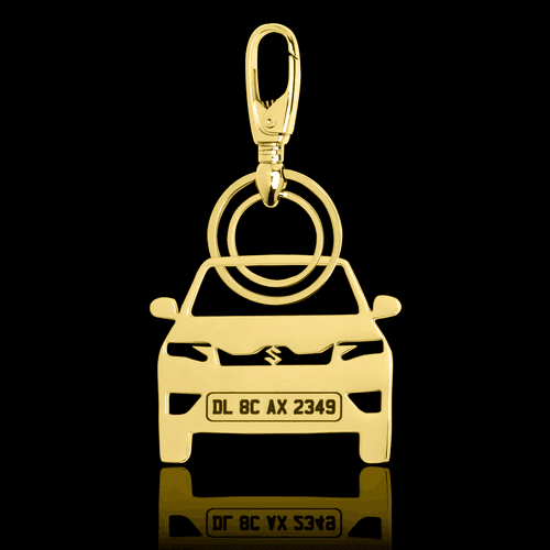 Personalised Gold Plated Car Keychain