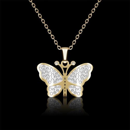 Personalised Butterfly Pendant