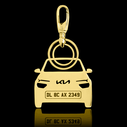 Personalised Gold Plated Car Keychain