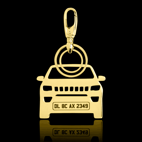 Personalised Gold Plated Car Keychain