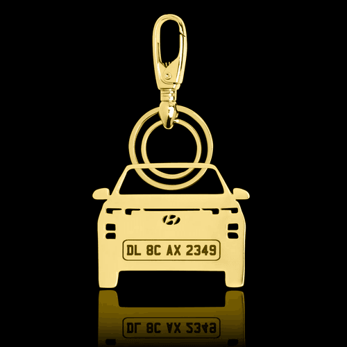 Personalised Gold Plated Car Keychain