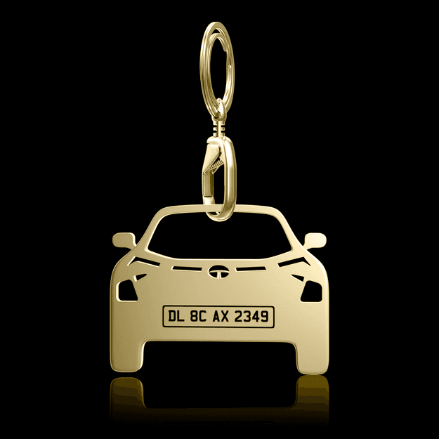 Personalised Gold Plated Car Keychain