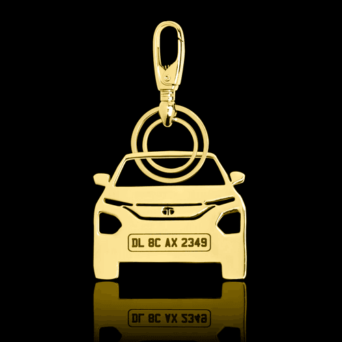 Personalised Gold Plated Car Keychain