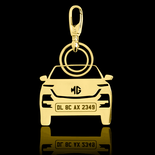 Personalised Gold Plated Car Keychain