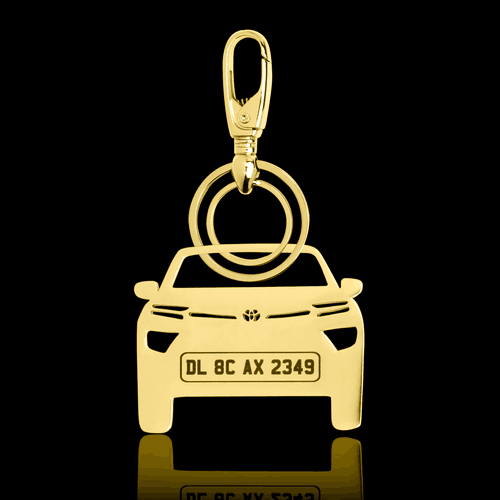 Personalised Gold Plated Car Keychain