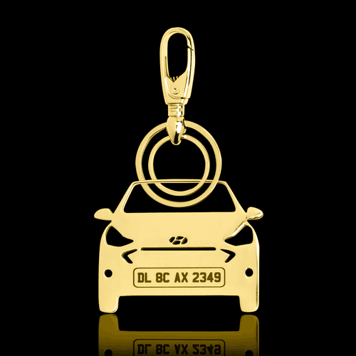 Personalised Gold Plated Car Keychain