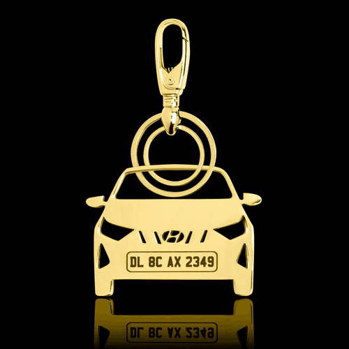 Personalised Gold Plated Car Keychain