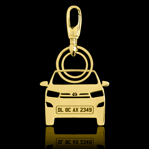 Personalised Gold Plated Car Keychain