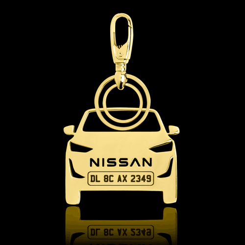 Personalised Gold Plated Car Keychain