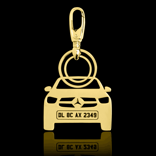 Personalised Gold Plated Car Keychain