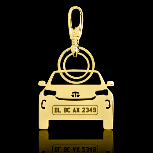 Personalised Gold Plated Car Keychain