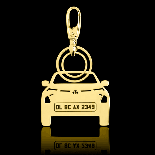 Personalised Gold Plated Car Keychain