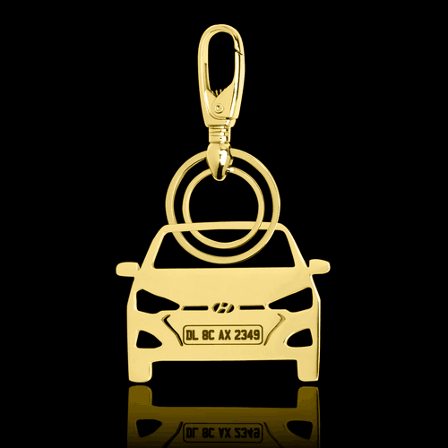 Personalised Gold Plated Car Keychain