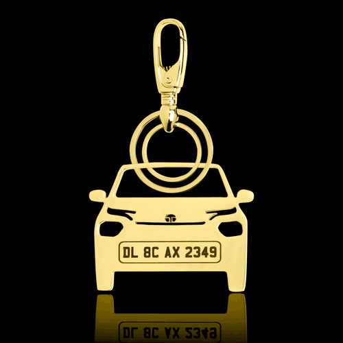 Personalised Gold Plated Car Keychain