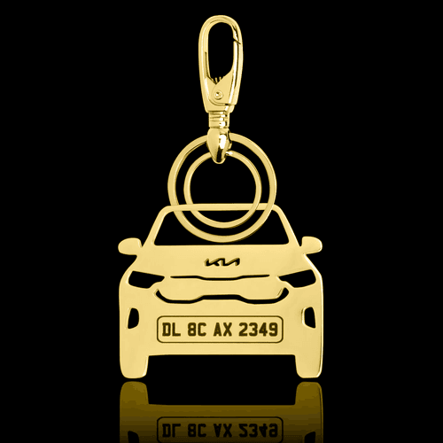 Personalised Gold Plated Car Keychain