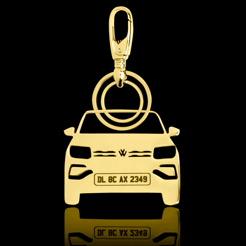 Personalised Gold Plated Car Keychain