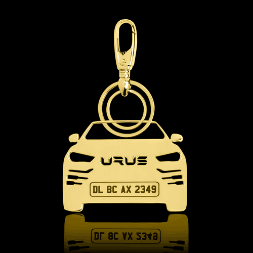 Personalised Gold Plated Car Keychain