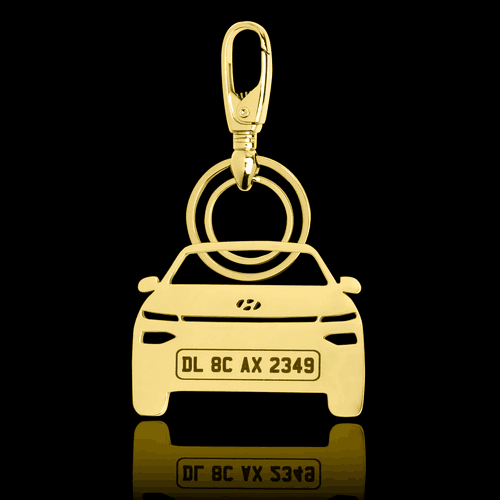 Personalised Gold Plated Car Keychain