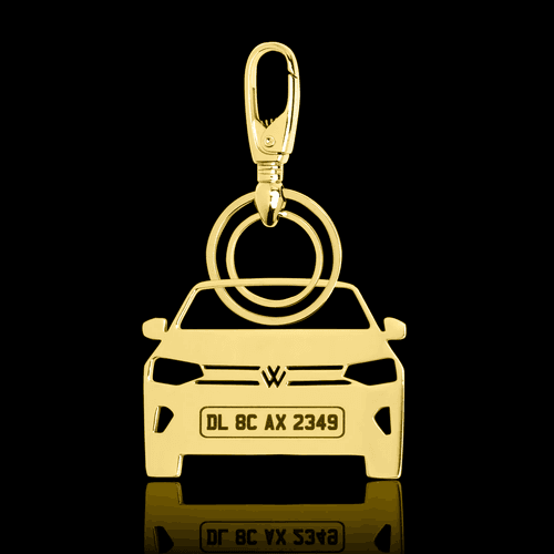 Personalised Gold Plated Car Keychain