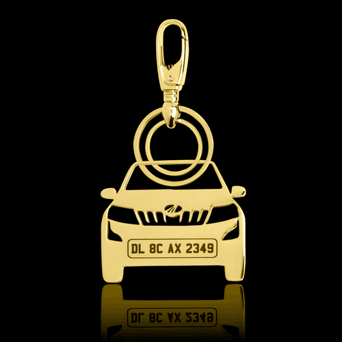 Personalised Gold Plated Car Keychain