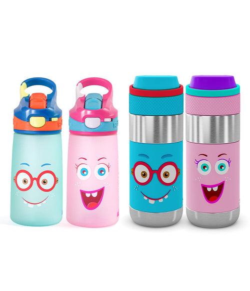 More the merrier combo (2 Clean Lock Insulated Stainless Steel Bottles + 2 Snap Lock Sipper Bottles)