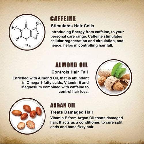 Caffeine Shampoo Infused With Argan & Almond Oil For Hair Fall Control (200ml)