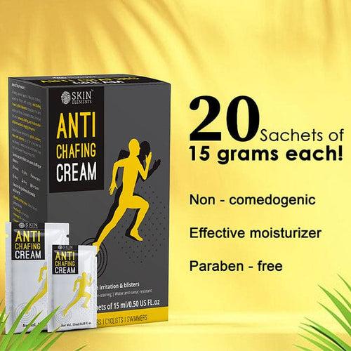 Skin Elements Anti-Chafing Cream | Pack of 20 Sachets | 300ml | Soothes Chafing, Blisters & Rashes from Sports & Fitness Activities