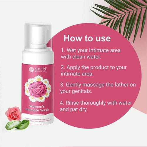 Intimate Wash for Women with Rose Water, Chamomile, Calendula & Aloe Vera Extracts (120ml)