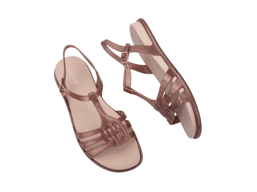 Melissa Party AD Glitter Pink Flat Sandal For Women's