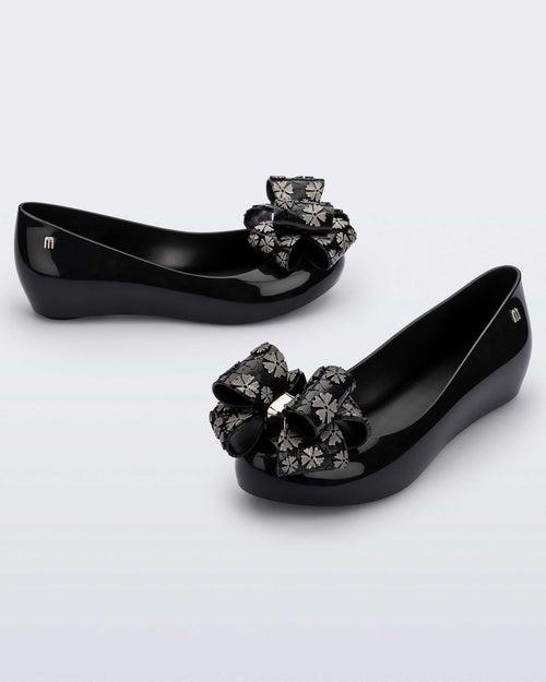 Melissa Ultragirl Sweet XXIII AD Bow Applique Black Ballerinas For Women