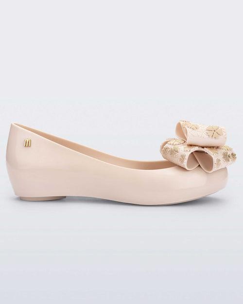 Melissa Ultragirl Sweet XXIII AD Bow Applique Beige Ballerinas For Women