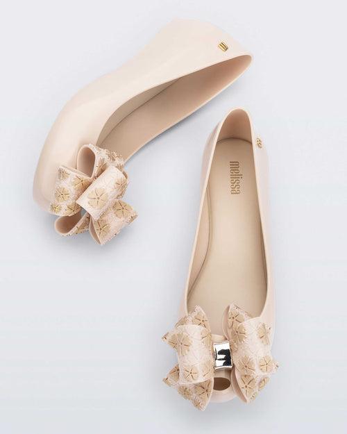 Melissa Ultragirl Sweet XXIII AD Bow Applique Beige Ballerinas For Women