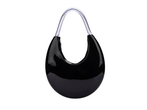 Combo Of Melissa Moon & Shape Black Slide and Bag