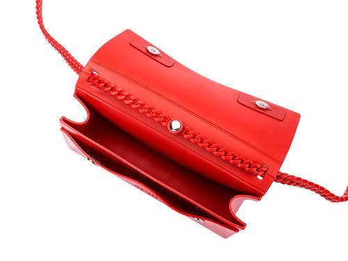 Melissa Rectangular Shape Red Party Handbags For Womens