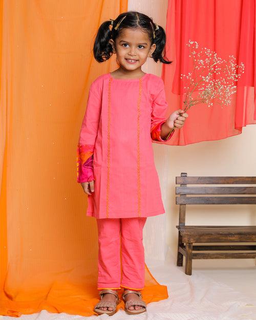 Nargis Kurta Set, Pink