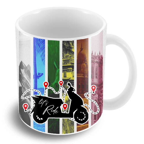 LETS RIDE WHITE COFFEE MUG